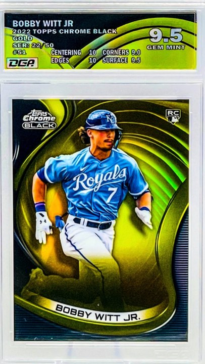 Custom Design on Holographic Material from Dynamic Grading Authority - Pick whichever label best fits your card after we Grade your cards